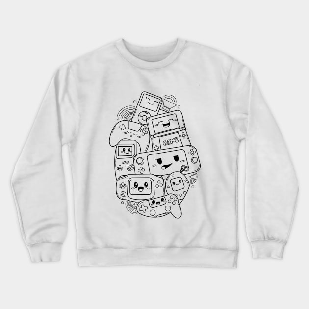 Gamepad doodle illustration Crewneck Sweatshirt by You Can Doodle